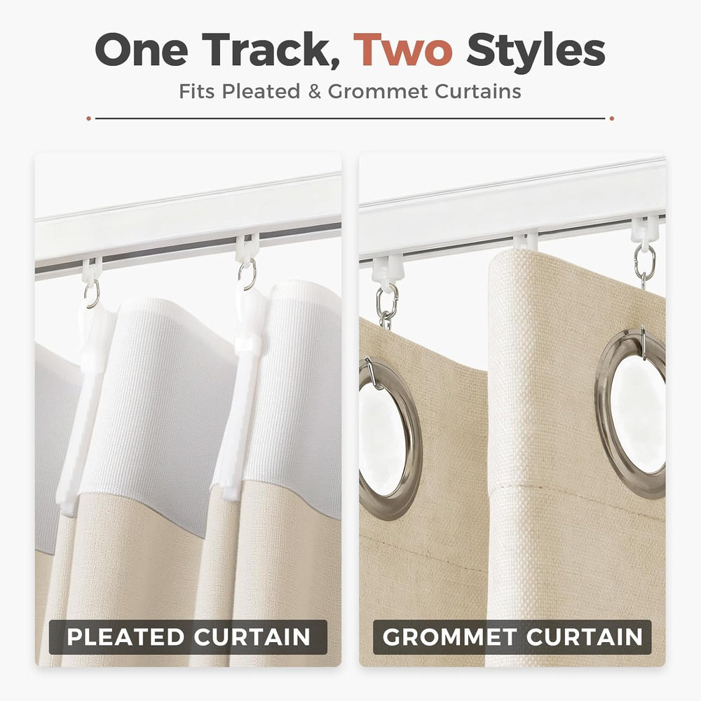 ChadMade Ceiling Track Kit with Hooks, Wall Mount Curtain Track, x-Large Size...