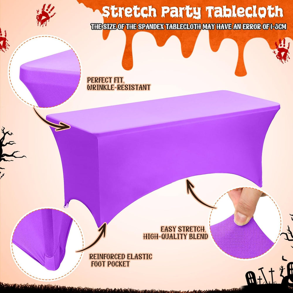 Mindsoft 3 Pack 6ft Halloween Kitchen Spandex Tablecloths