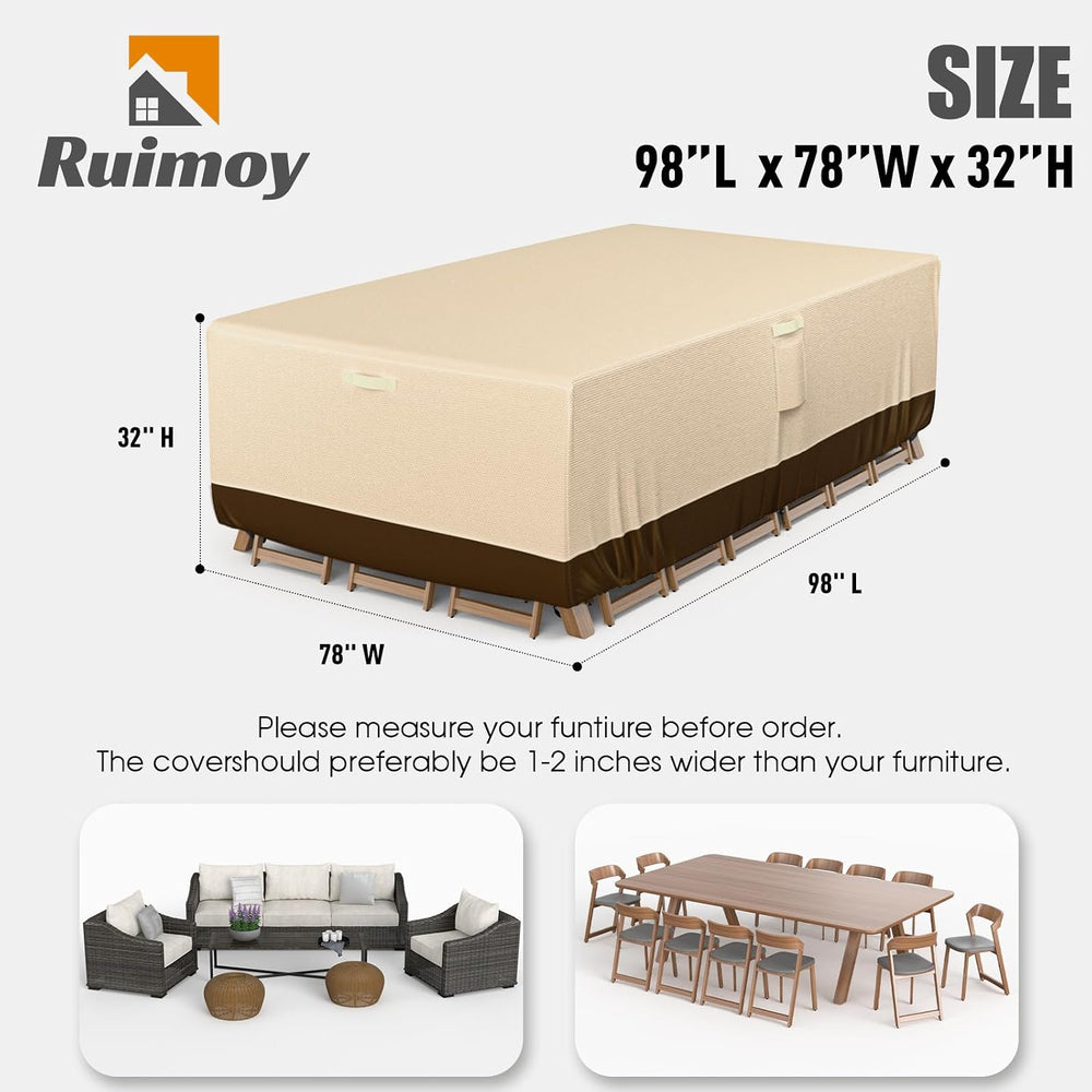 Patio Furniture Covers, Outdoor Furniture Cover Waterproof, 98L x 78W in