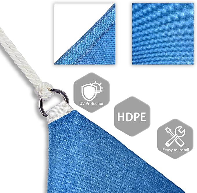 Patio Paradise 20' x 20' x 20' Sun Shade Sail Triangle Canopy Sha...