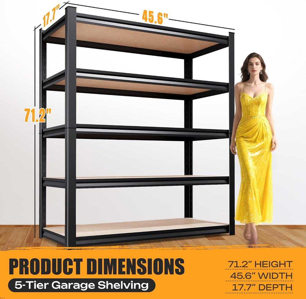 AOAORRG Set of 4 Garage Shelving Heavy Duty Storage Shelves, Metal Adjustable...