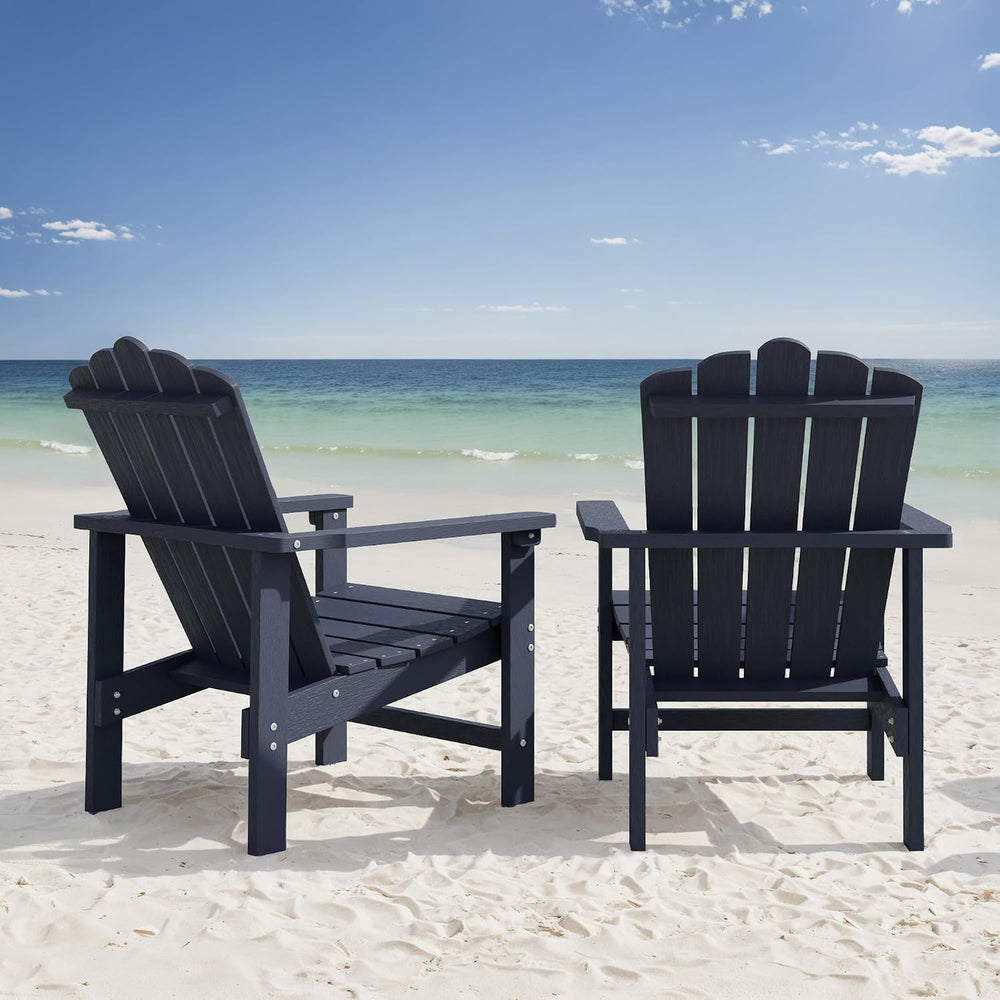 HDPE Stackable Adirondack Chairs Set of 4,Blue