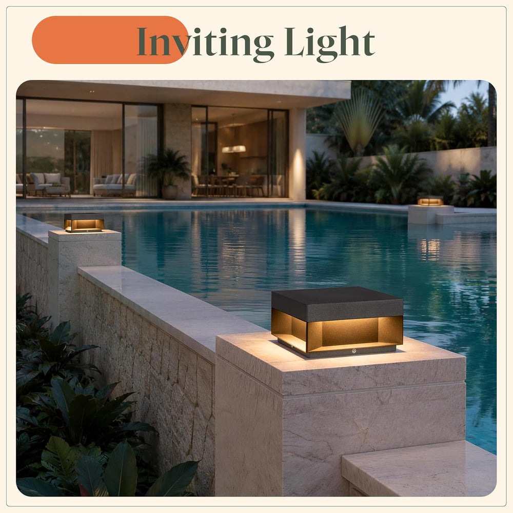8'' Outdoor Post Lights Hard Wired, AC100-240V Pillar Lights Outdoor