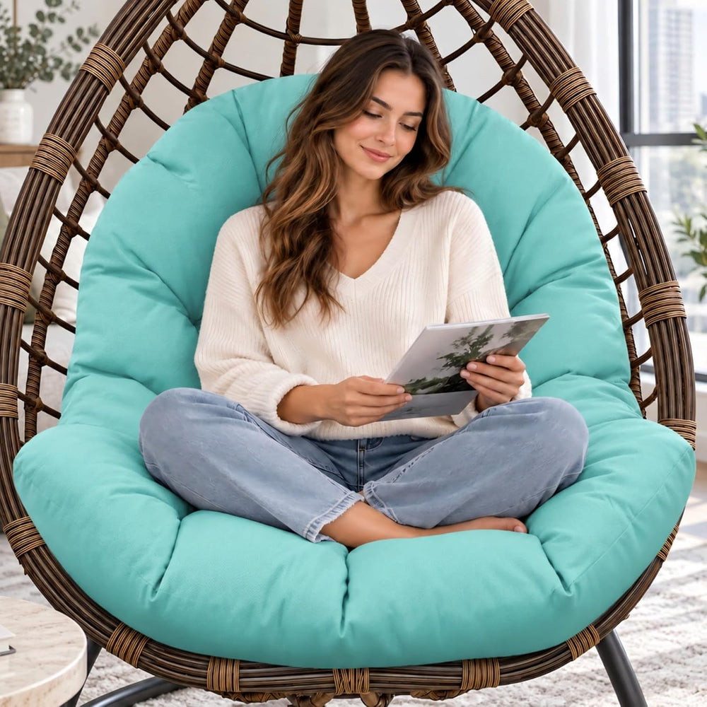 Egg Chair Cushion Replacement, Waterproof Outdoor Hanging Egg Chair Cushion H...