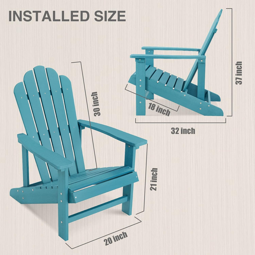 Adirondack Chair, HDPE All-Weather Outdoor Patio Chair