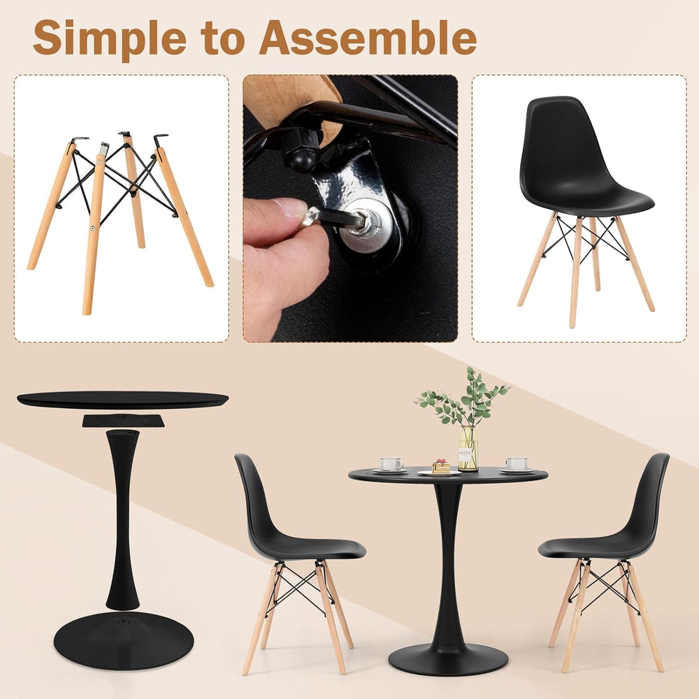 GIANTEX Round Dining Table Set for 2, 32" Kitchen Table and Chairs with ...