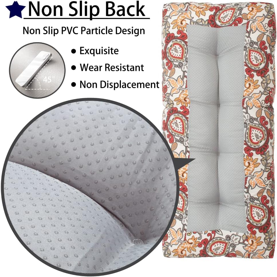 Magpie Fabrics Patio Bench Cushion 42"x18", Indoor/Outdoor Non-Slip...