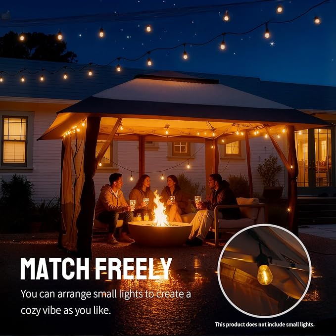 CROWN SHADES 11x11 Pop Up Gazebo, Patented One Push Outoor Canopy Tent with W...