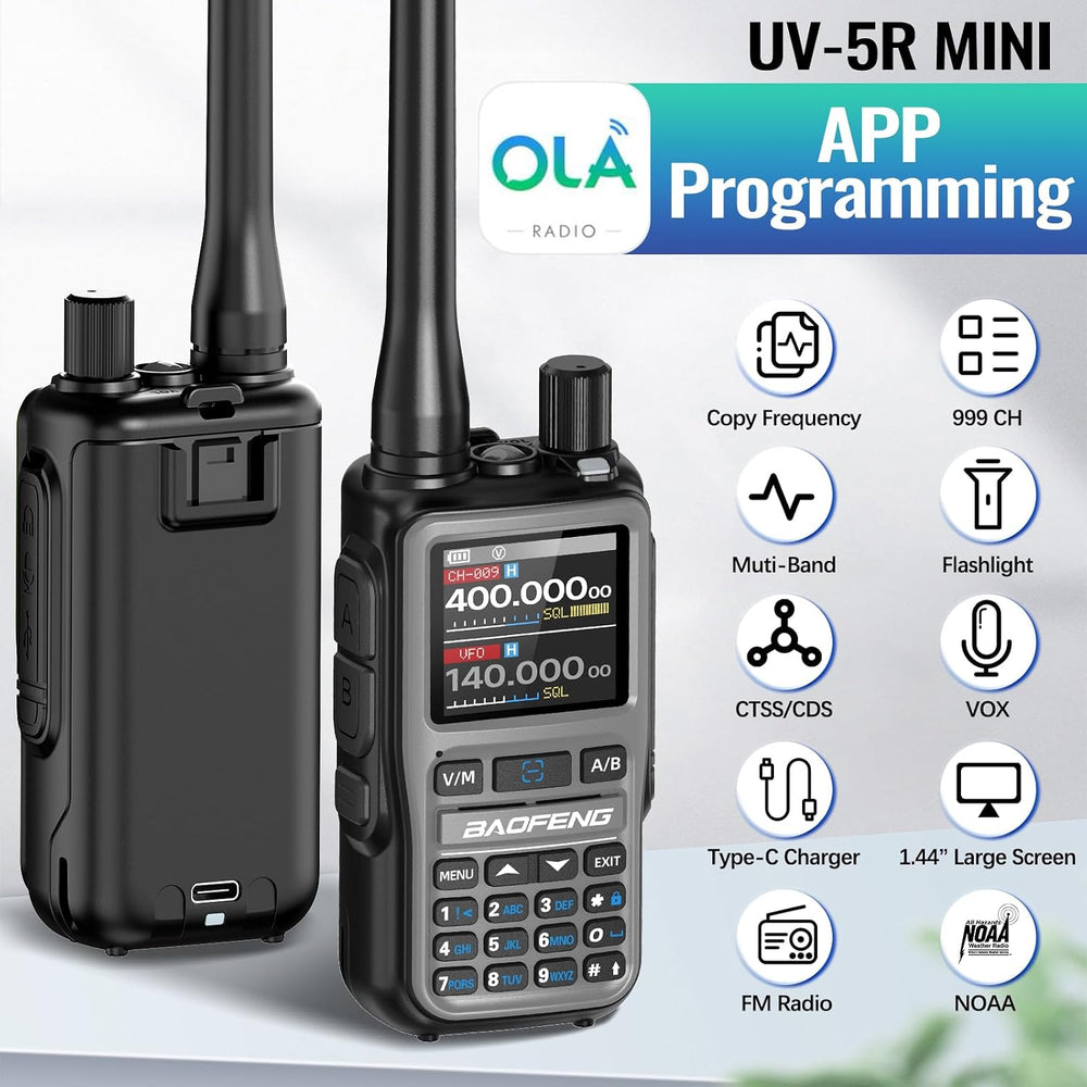 Baofeng Radio UV-5R Mini Ham Radio Long Range Handheld Two Way Radio NOAA Wea...