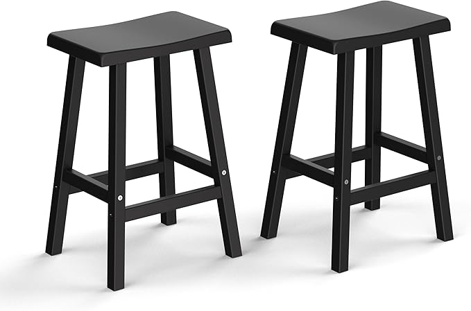 Bar Stools Set of 2, Waterproof UV-Resistant,Durable Resin Kitchen Island Cha...