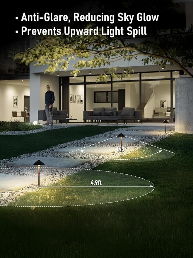 LEONLITE Low Voltage Landscape Lights, 3W 12V Pathway Lighting Wired, IP65 Wa...