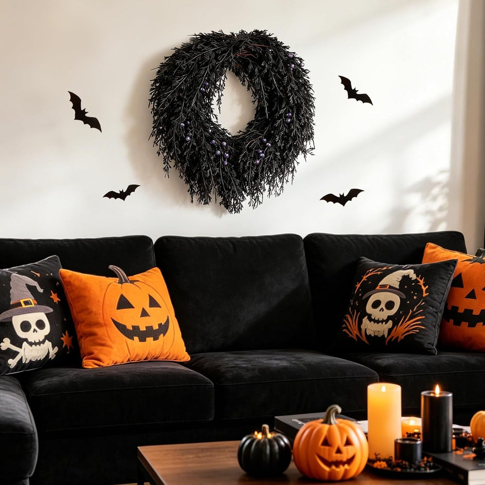 DN DECONATION Halloween Wreath for Front Door, Decorations for Outdoor
