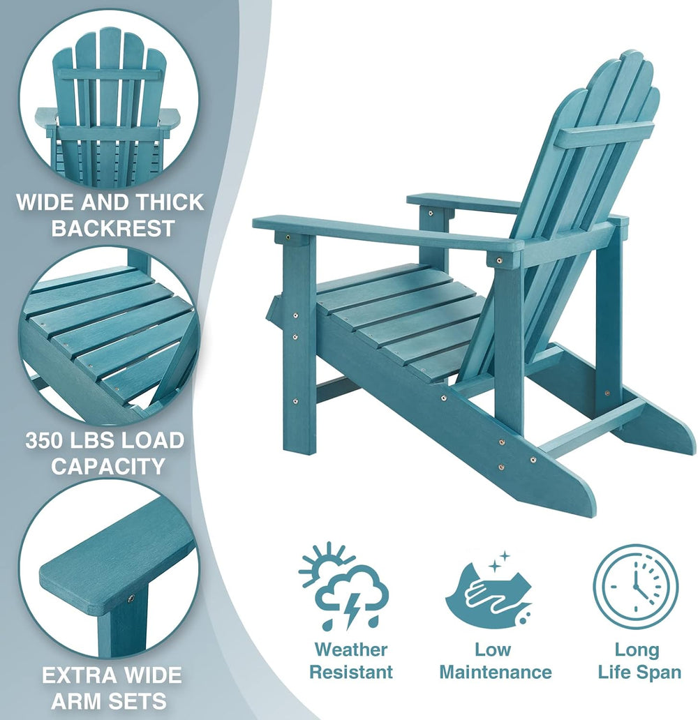 Adirondack Chair, HDPE All-Weather Outdoor Patio Chair