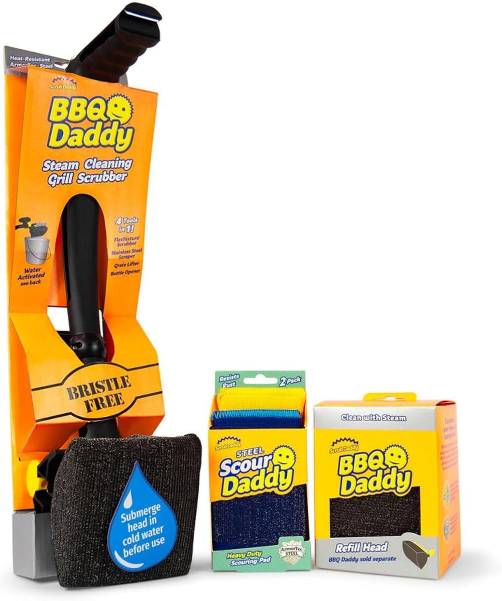 Scrub Daddy BBQ Daddy Grill Cleaner Kit - Bristle Free Grill Brush with Refil...