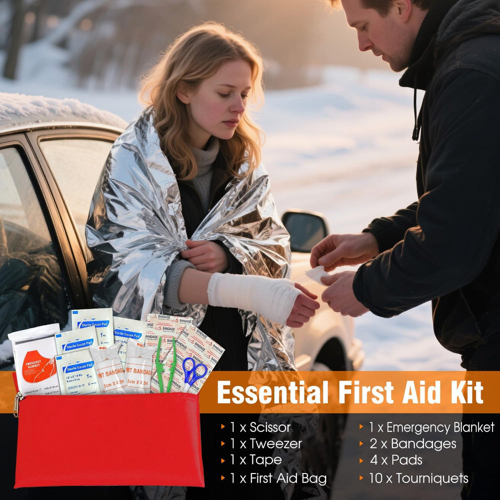 Emergency Car Kit,Roadside Emergency Tool Kit for Vehicle Truck with Air Comp...