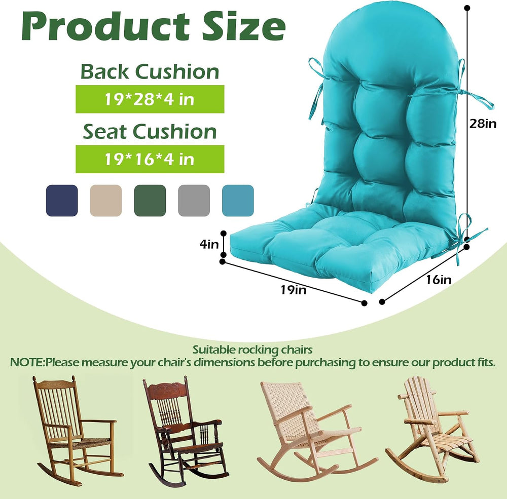 Rocking Chair Cushions, Indoor/Outdoor Adirondack Chair Cushion, Waterproof a...