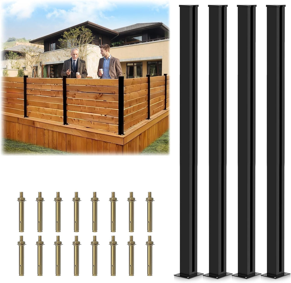 45" Aluminium Privacy Fence Line Post, 4 Pack