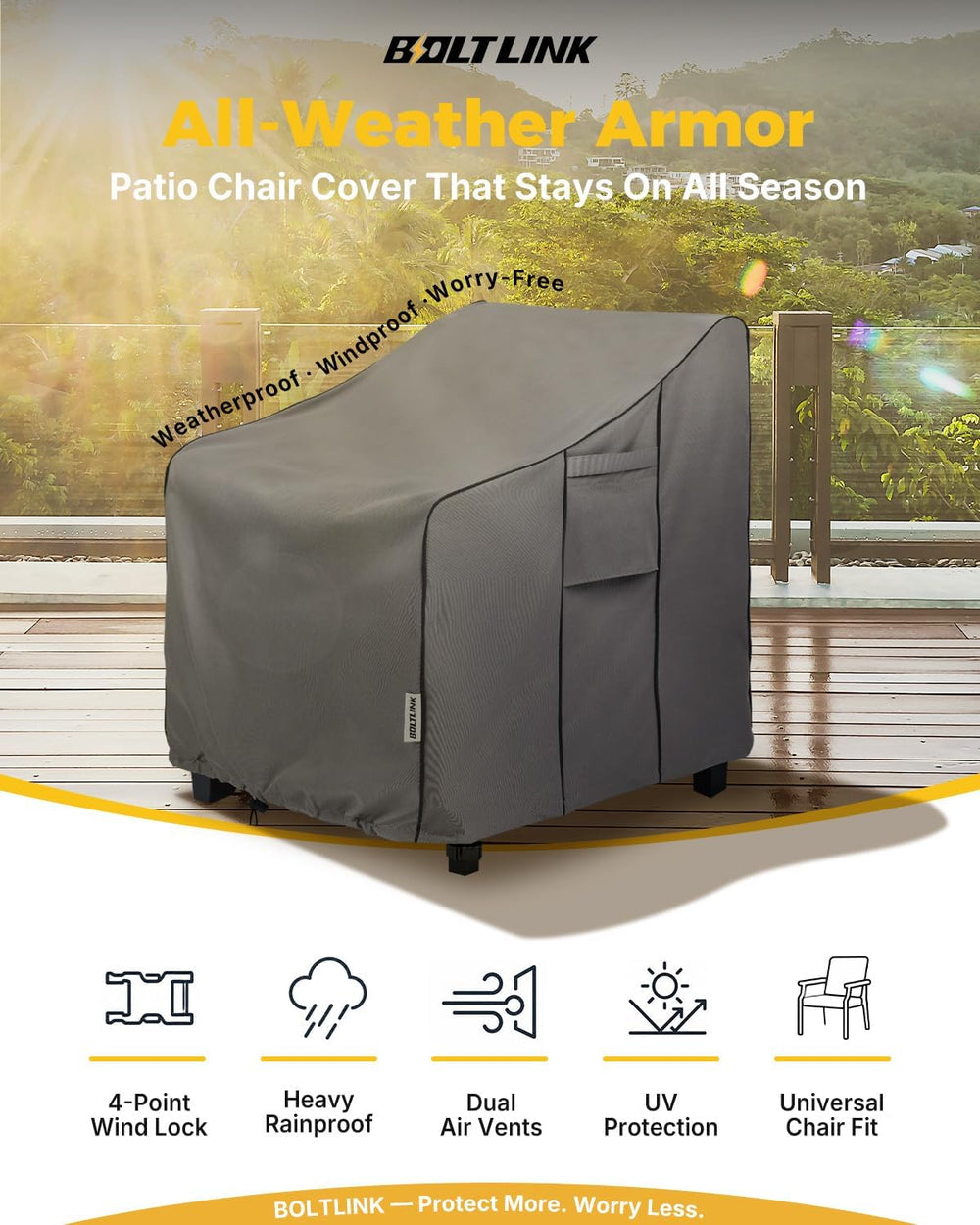 Patio Chair Covers Waterproof, Heavy Duty, 36x37x36 in, 2 Pack