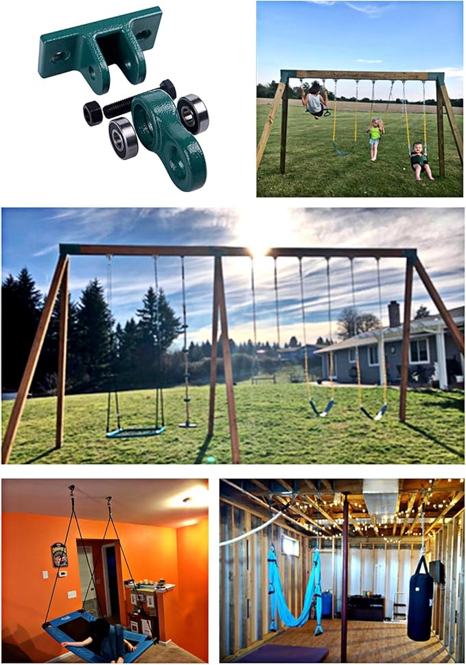 Heavy Duty Black Swing Hangers Screws Bolts Included Over 5000 lb Capacity Pl...