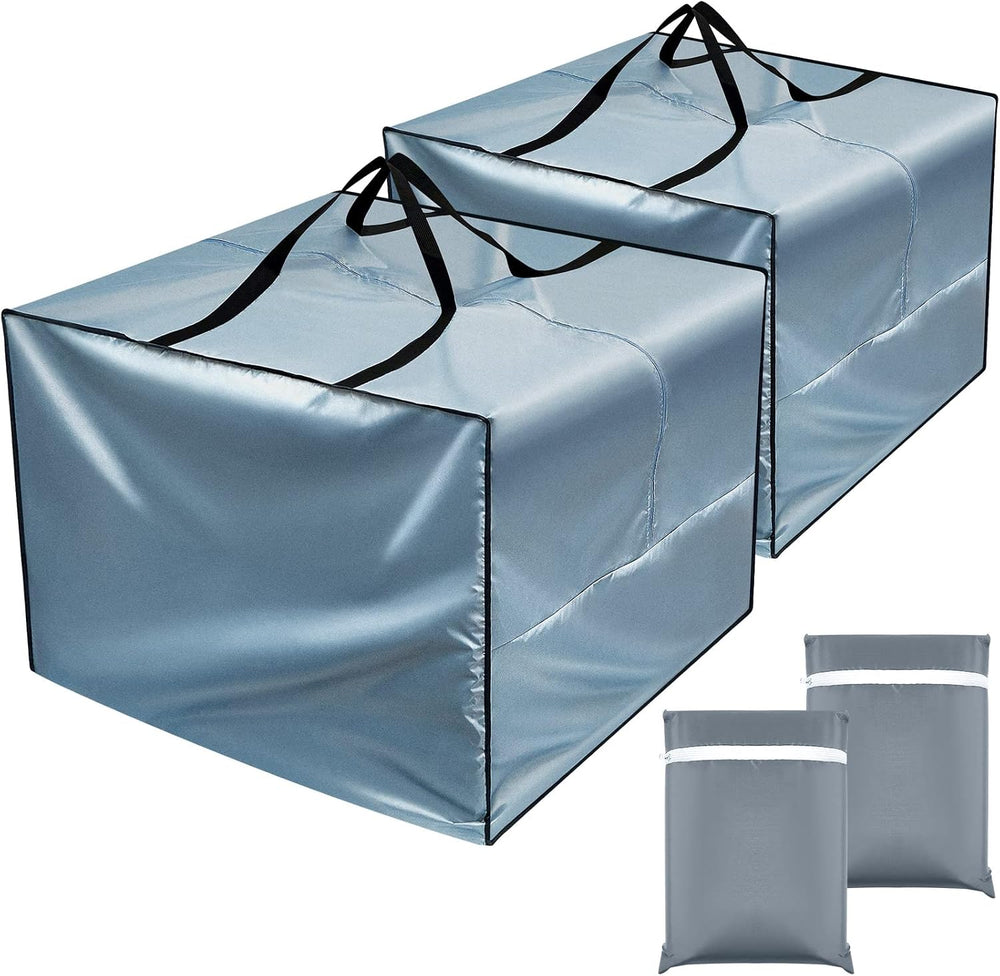 Patelai 2 Pcs Outdoor Cushion Storage Bags with Zipper, 105 Gallon,Gray