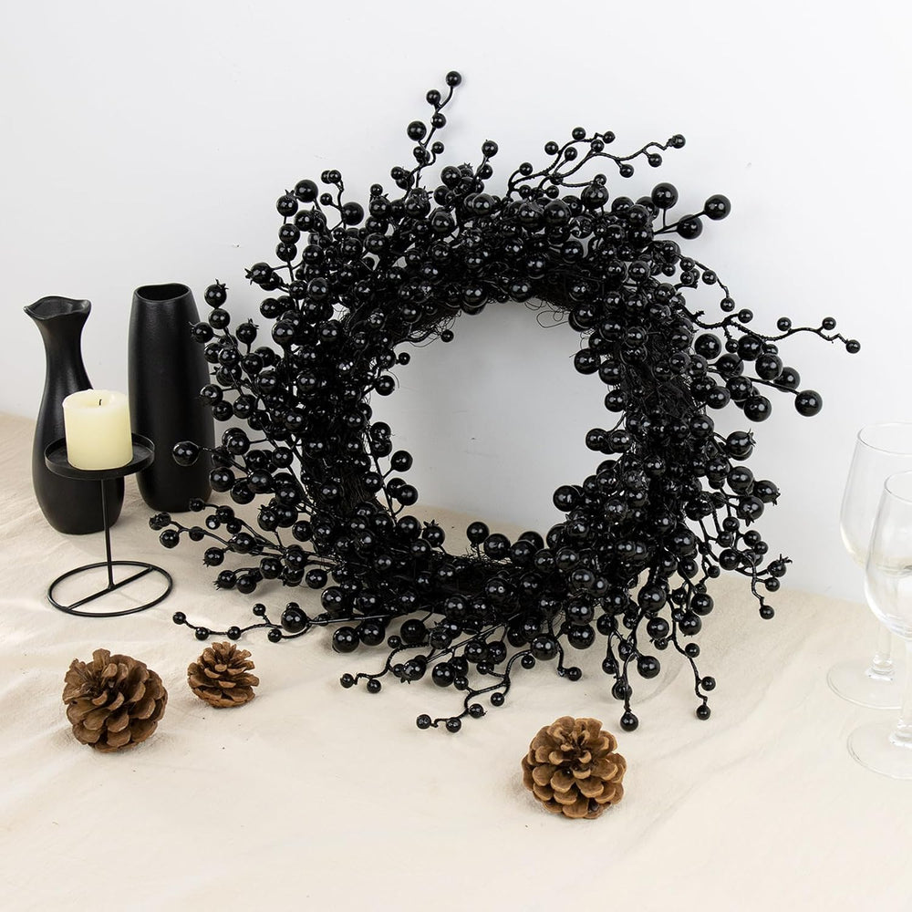 20 Inches Black Christmas Wreath Halloween Wreaths Halloween Berry Wreath