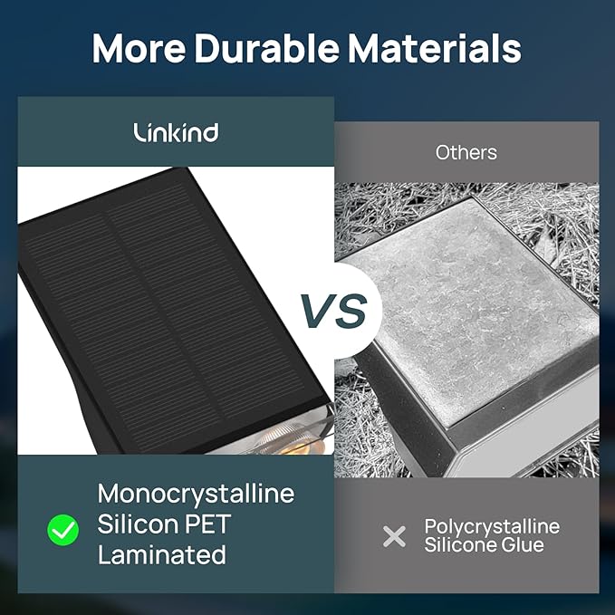 Linkind Solar Lights Outdoor Waterproof IP65, StarRay Dusk-to-Dawn Outdoor So...