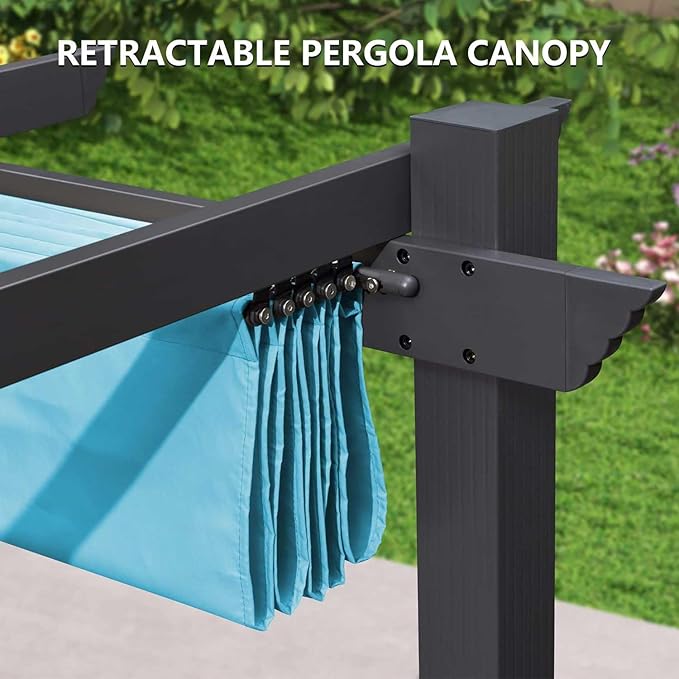 Pergola Shade Cover Replacement Canopy Top Compatible with 10 X 13 ft 6-Bar P...