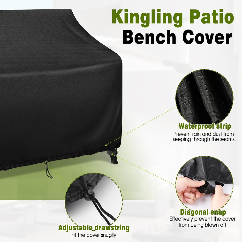 Kingling Outdoor Bench Covers Waterproof 48" W x 29" D x 36" H