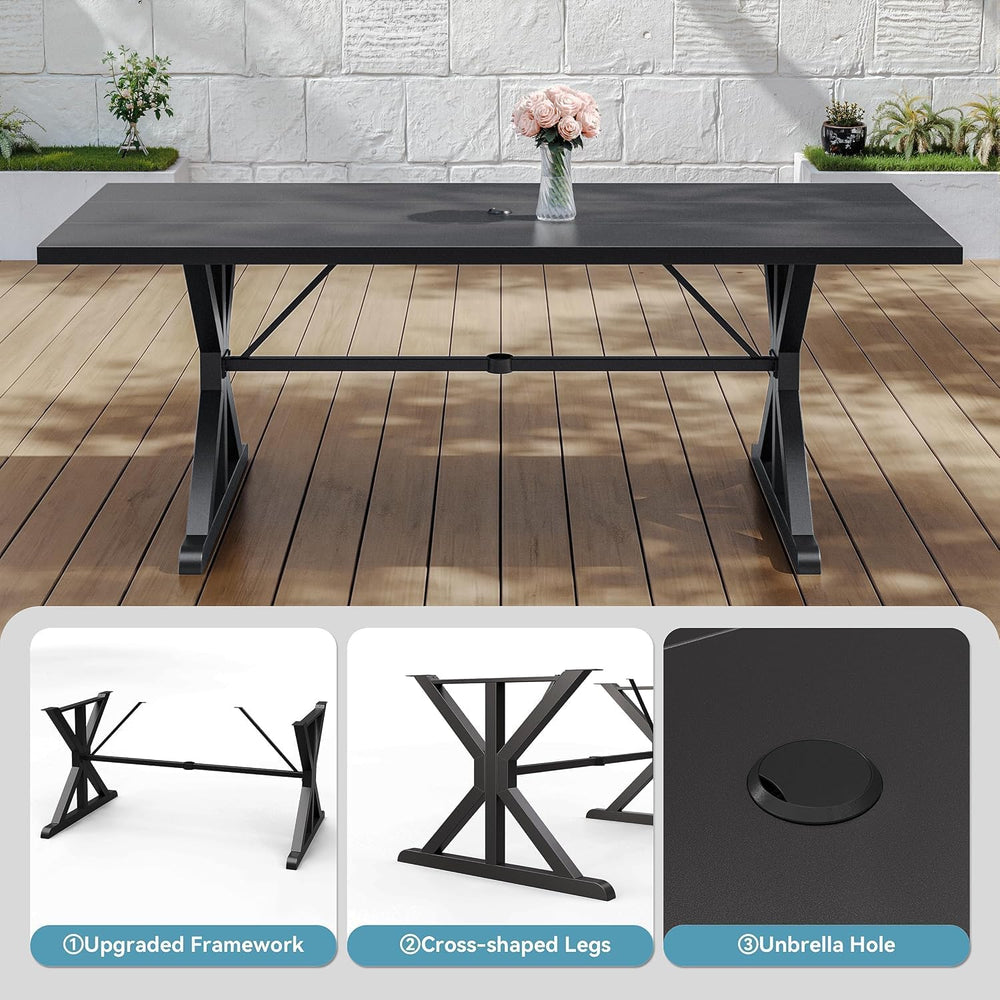 9 Pieces Outdoor Patio Dining Set,Patio Table and Chairs Metal Outdoor Patio ...