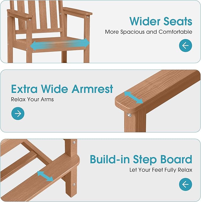 Ciokea Heavy Duty Bar Height Chair, 380lbs Outdoor Adirondack Tall Bar Chair ...
