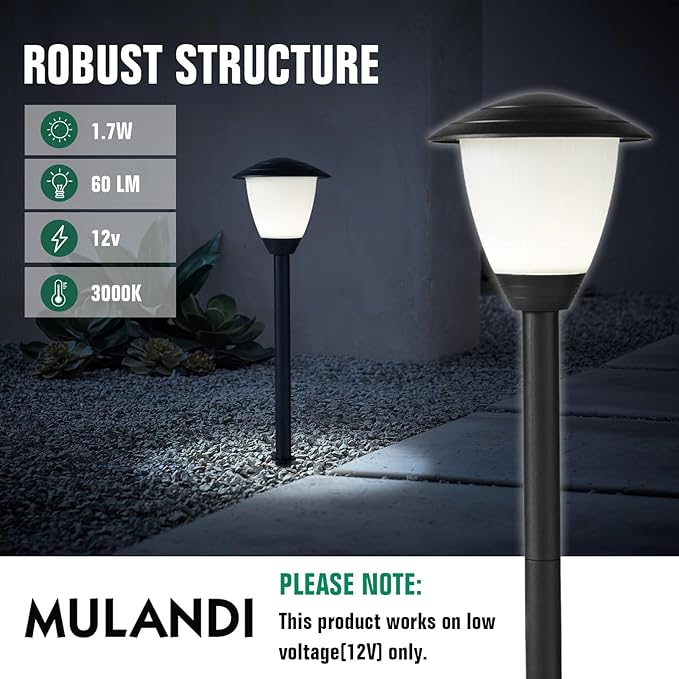 Low Voltage Pathway Lights LED Landscape Lights, 1.7W 12V, 3000K Warm White, ...
