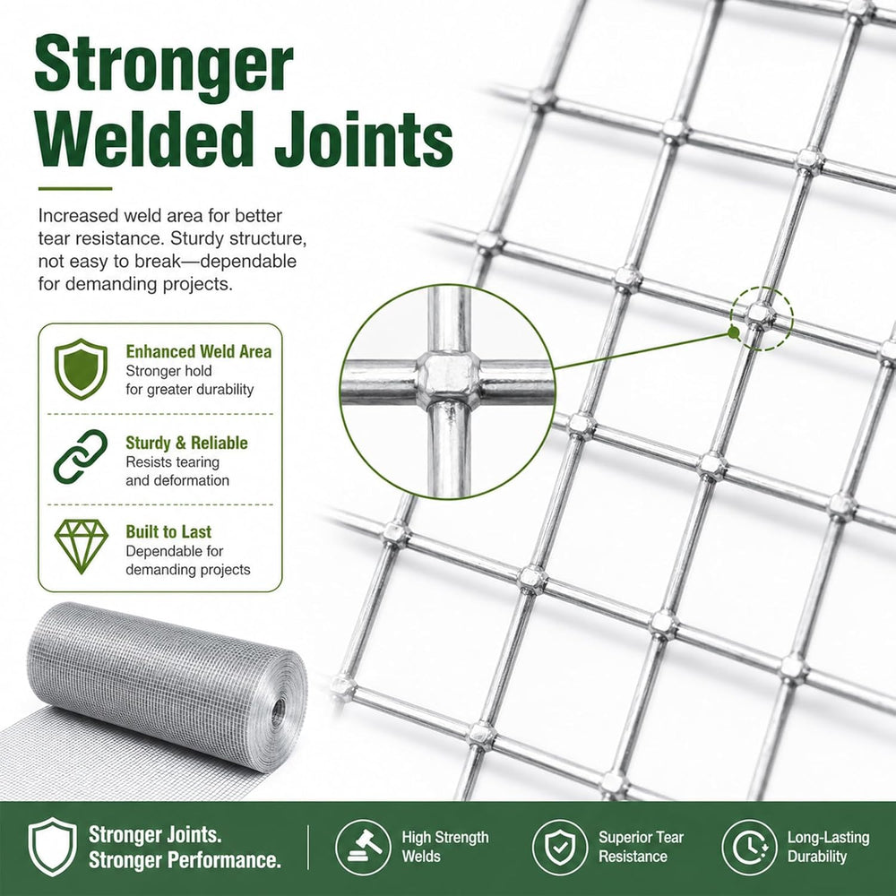 Hardware Cloth 1/2 in. x 4 ft. x 100 ft. 19-Gauge | Wire Mesh Roll, Chicken W...