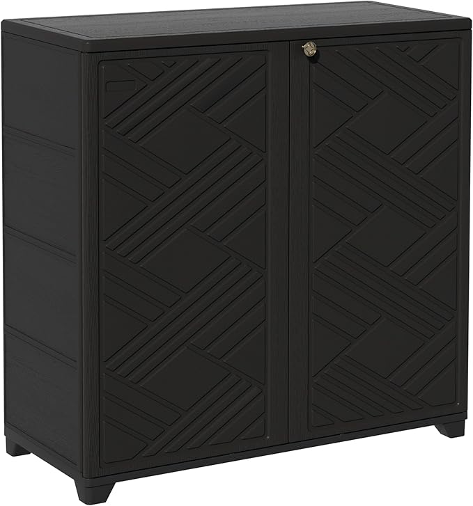 ADDOK Indoor Outdoor Plastic Storage Cabinet 34"x15"x34", Outd...