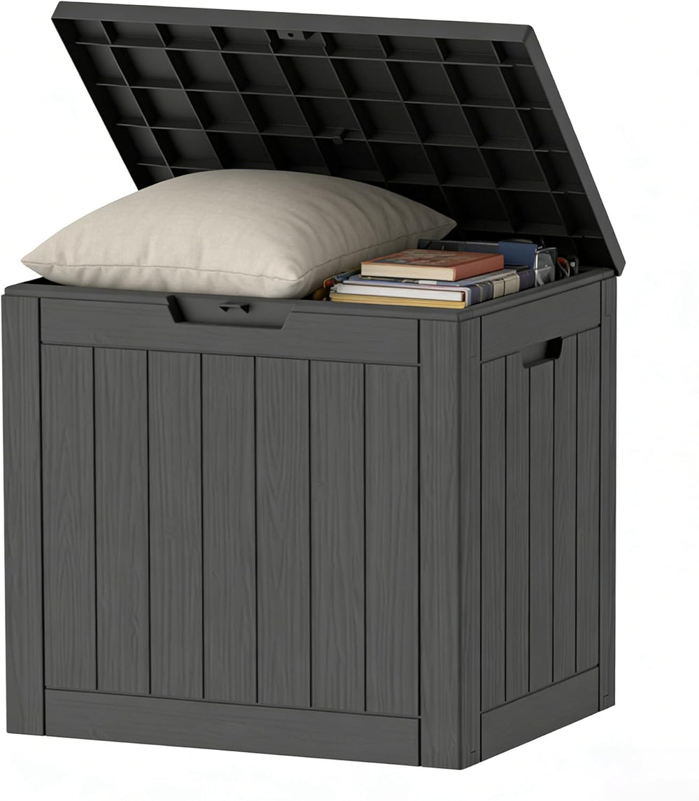 35 Gallon Resin Deck Box All Weather Outdoor Storage Box for Patio Furniture,...