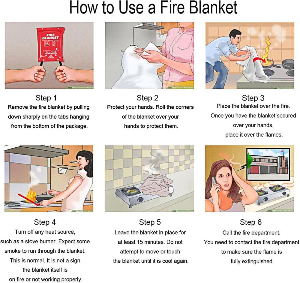 Emergency Fire Blanket for Home and Kitchen - 4 Pack 3.3ft x 3.3ft Fiberglass...