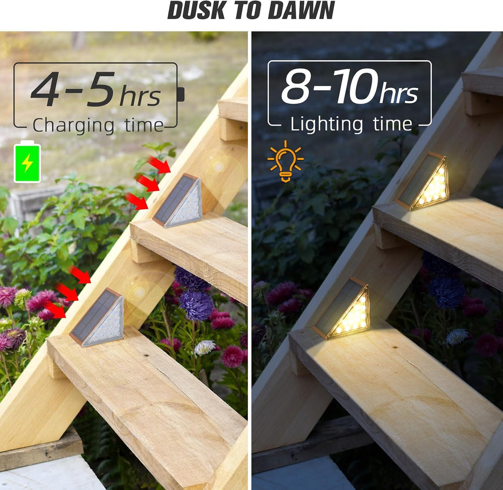 NIORSUN Outdoor Stair Lights 6 Pack, Solar Step Lights IP67 Waterproof with 1...