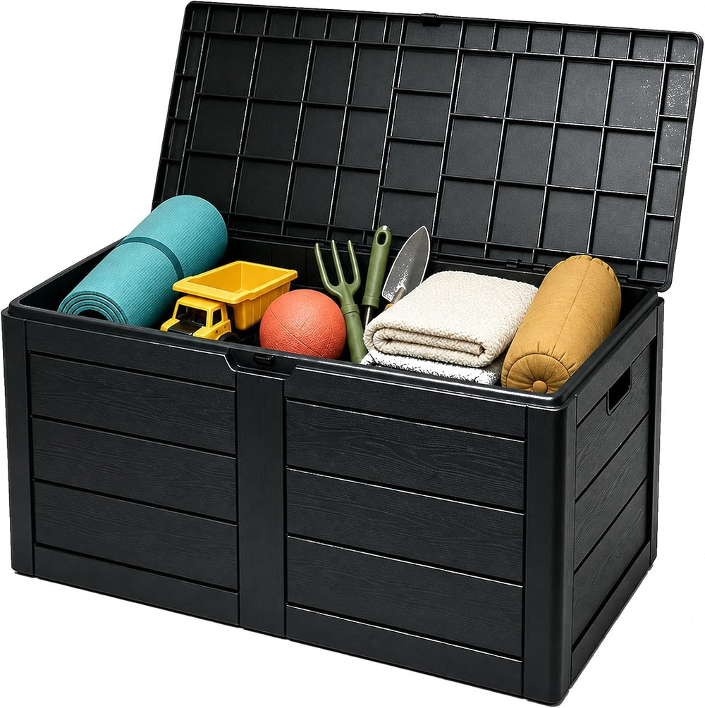 70 Gallon Deck Box, Outdoor Storage Box Waterproof, Patio Storage