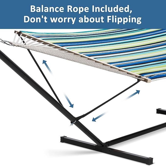 SUNCREAT Hammock with Stand 2 Person Heavy Duty, Freestanding Hammock with Sp...