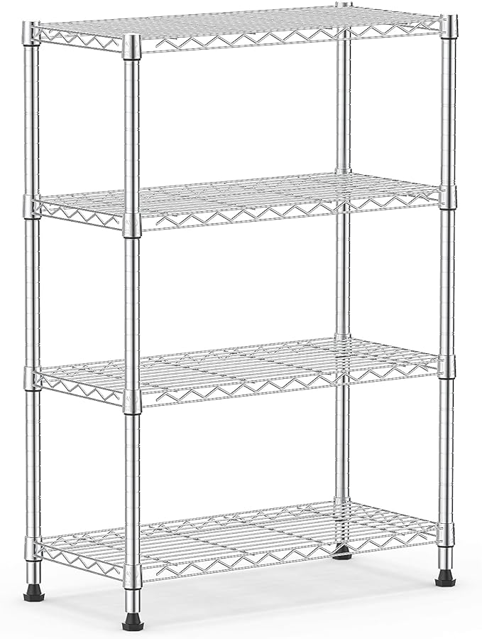 1000 lbs Storage Shelving 4-Tier Utility Shelving Unit Steel Organizer Wire R...