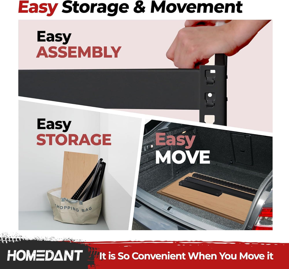 HOMEDANT Black 47.7" Deep 5 Tier Storage Shelves Garage Shelving Unit Metal