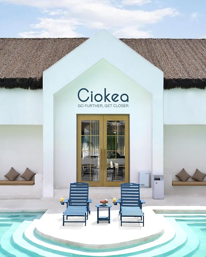 Ciokea Lounge Chair Outdoor, Oversized Chaise Lounge Chair with 5 Positions, ...