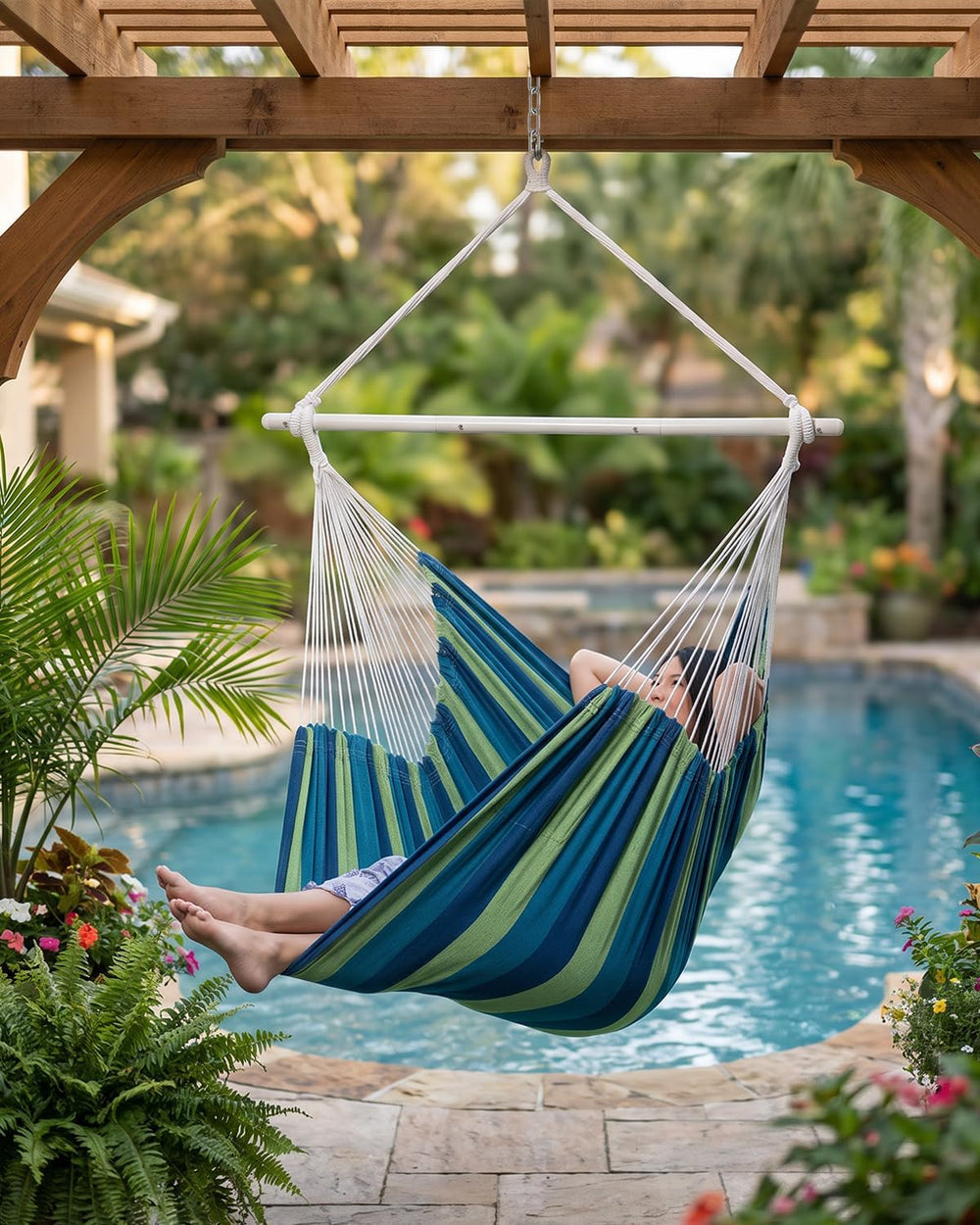 Lulladle Hammock Chair XXL with 2 Cushions, 500 lbs, All Hardware Included