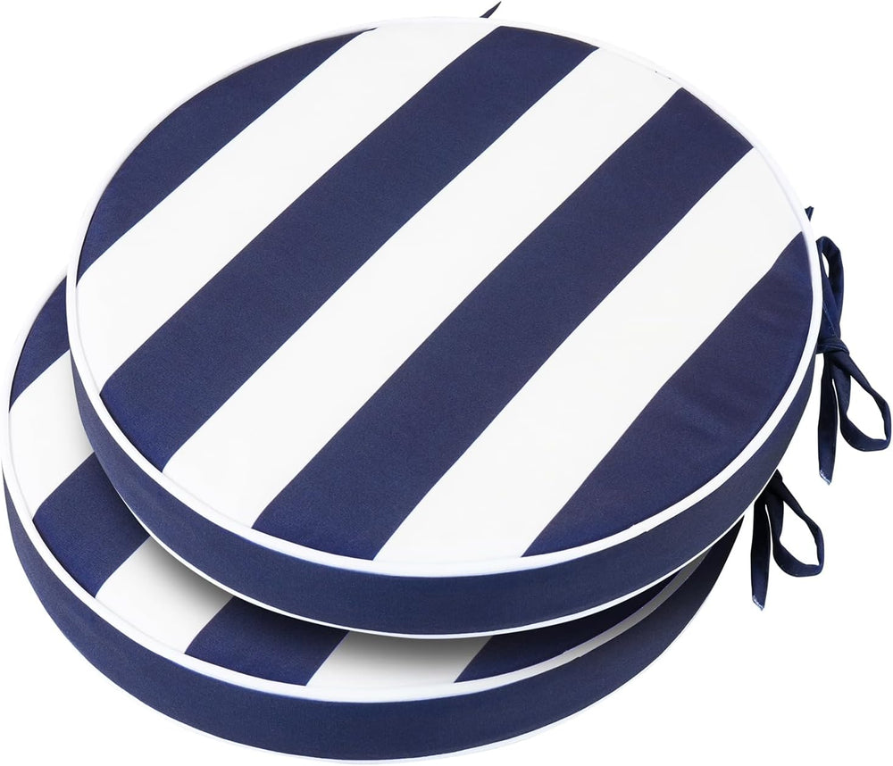 Outdoor Bistro Chair Cushions Set of 2, Waterproof 15 inch Round Seat Cushion...
