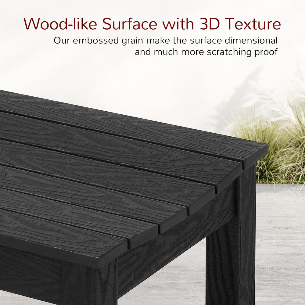 Stoog Outdoor Bench, 2-Person Patio Backless Bench, All-Weather HIPS Garden B...