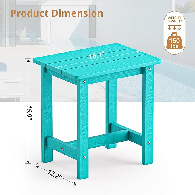 LUE BONA Outdoor Side Table, HDPS Small Outdoor Table, Adirondack Side Table,...