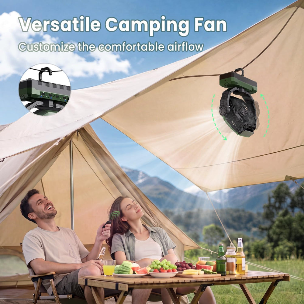 FRIZCOL 3-in-1 Camping Fan - Portable Fans Rechargeable - 24000mAh Battery Po...