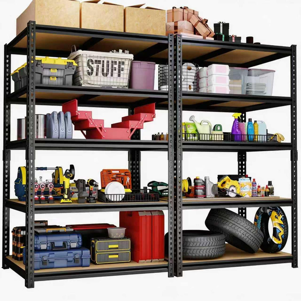 2 Pack Storage Shelves Heavy Duty, Garage Shelving Units, 2400LBS