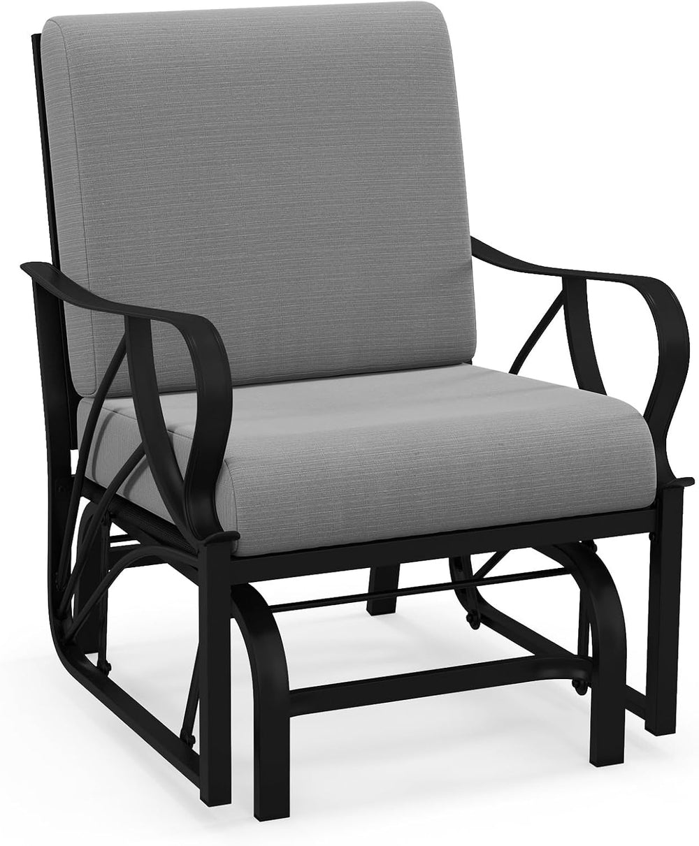 GIANTEX Outdoor Glider, Patio Rocking Chair with Thick Cushion
