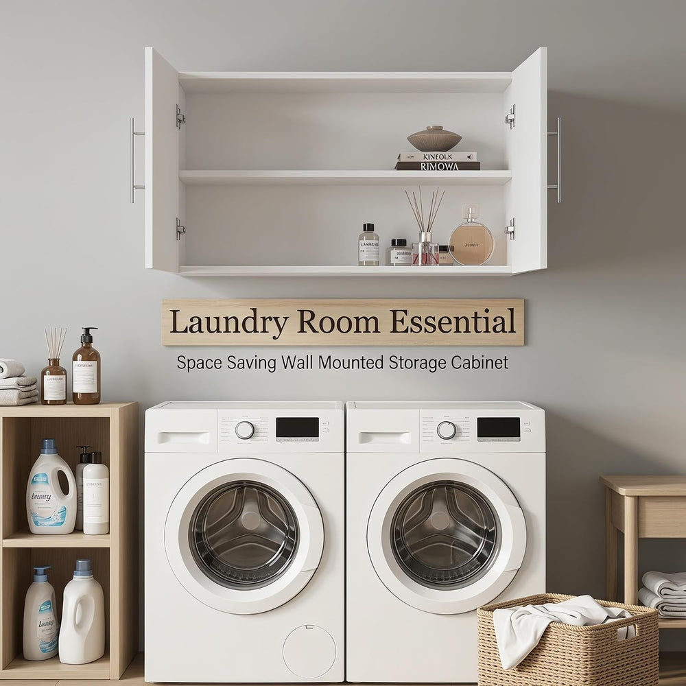 Wall Cabinet, 36" W x 12" D x 20" H Wooden Wall Mounted Storag...
