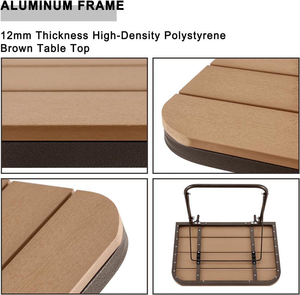 Balcony Railing Table Hanging Folding Balcony Bar Table for Deck Railings Out...